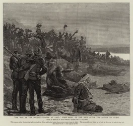 La guerra en Sudán, agua al fin, primera vista del Nilo después de la batalla de Gubat